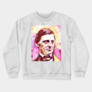 Ralph Waldo Emerson Pink Colourful Portrait | Ralph Waldo Emerson Artwork 13 Crewneck Sweatshirt